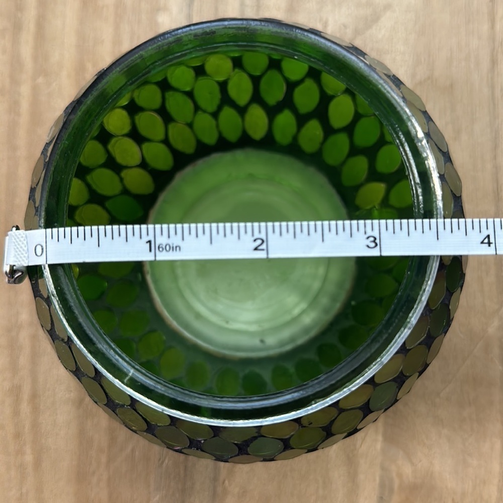 2 green and maroon mosaic candle holders! - Picture 9 of 12